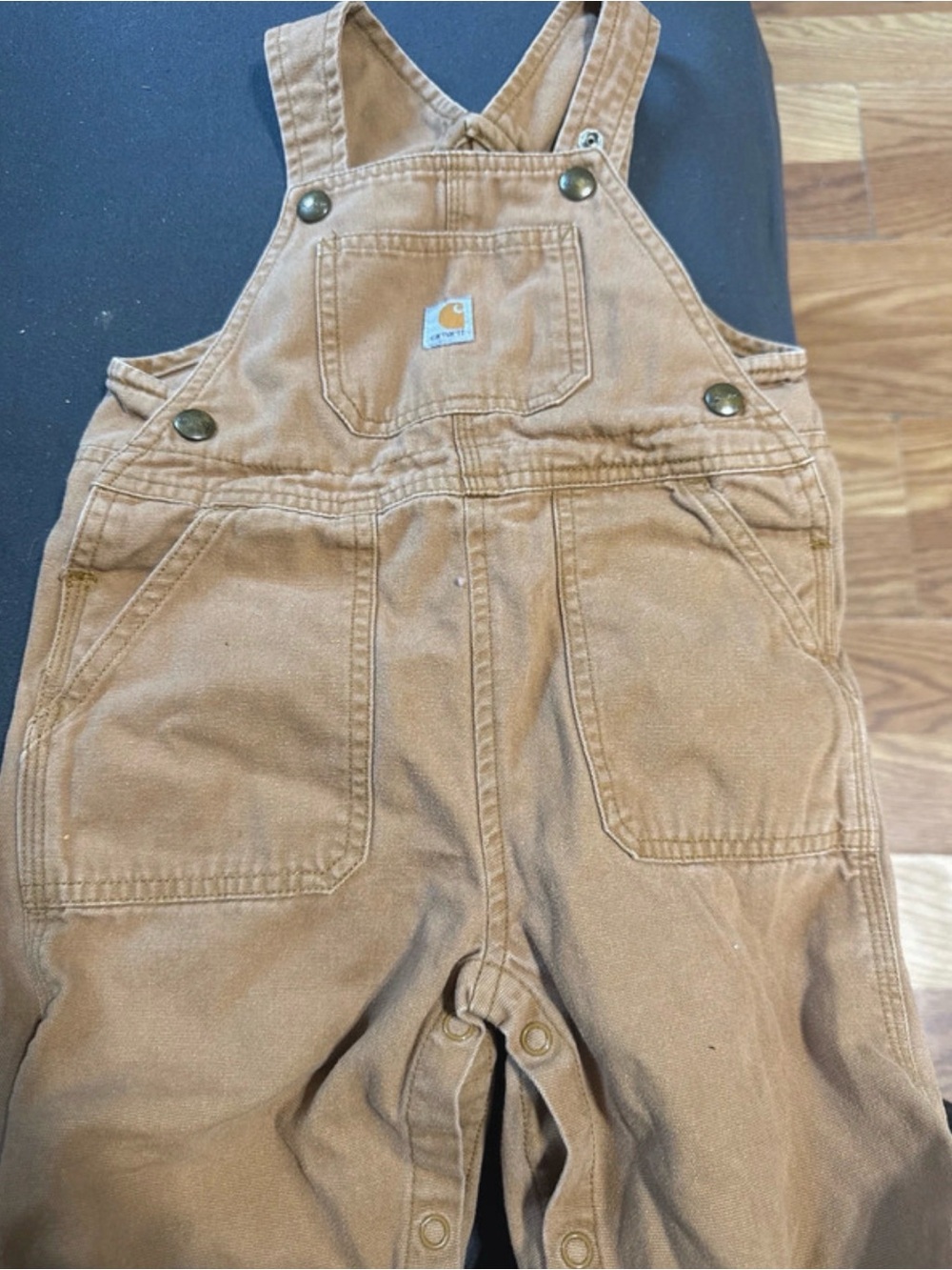 Carhartt Tan Canvas Kids Overalls with Front Pocket